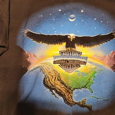 vintage harley davidson t shirt RED RIVER BALD EAGLE 1994 SINGLE STITCH SZ LARGE