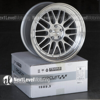 CIRCUIT CP30 19x8.5 19x9.5 5x112 Silver Staggered Wheels Fits VW