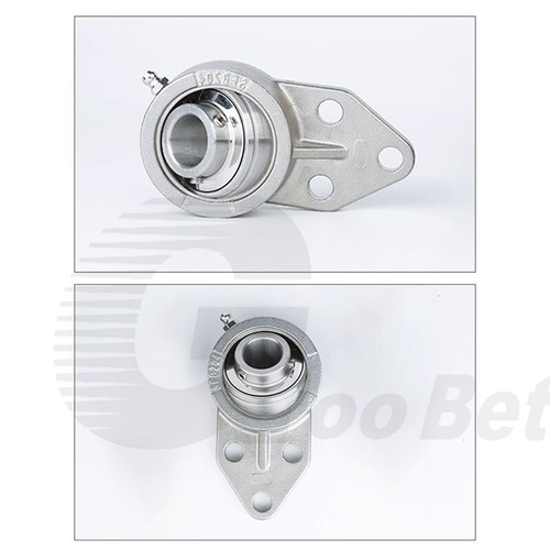 UCFB Metric Flange 3-Bolt Self Lube Pillow Block Bearing Stainless Steel 201-209 - Picture 4 of 22