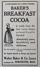 1910 AD(M9)~WALTER BAKER & CO. DORCHESTER, MASS. BAKER’S BREAKFAST COCOA