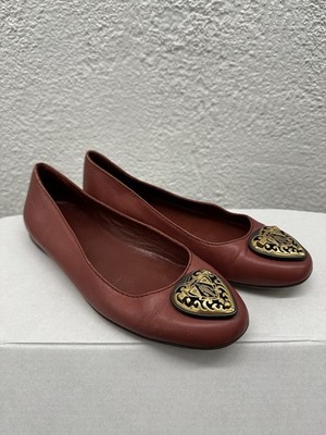 GUCCI burgundy red horsebit accent Leather Bow ballet flats sz 36 EU 6 US L256