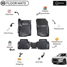 Custom Molded Rubber Floor Mat For Mitsubishi Eclipse Cross 2017-up Black