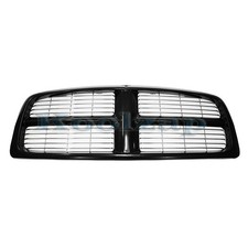 For 02-05 Ram Pickup Truck Front Grille Assembly Black Chrome Billet Type Insert