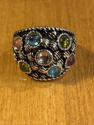 DaVinci silver plated multi-stone ring SIZE 7 