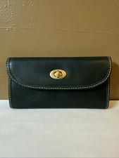 Dooney  Bourke Florentine Leather Continental Turnlock Wallet-Teal-NEW-A675092