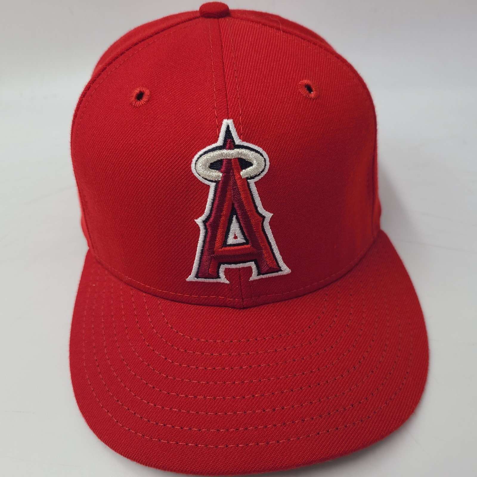 Vintage Anaheim Angels Hat Fitted 7 1/4 New Era 59Fifty Red MLB Wool Baseball