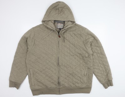 Next Herrenjacke beige 2XL mit Kapuze und Reißverschlusstaschen