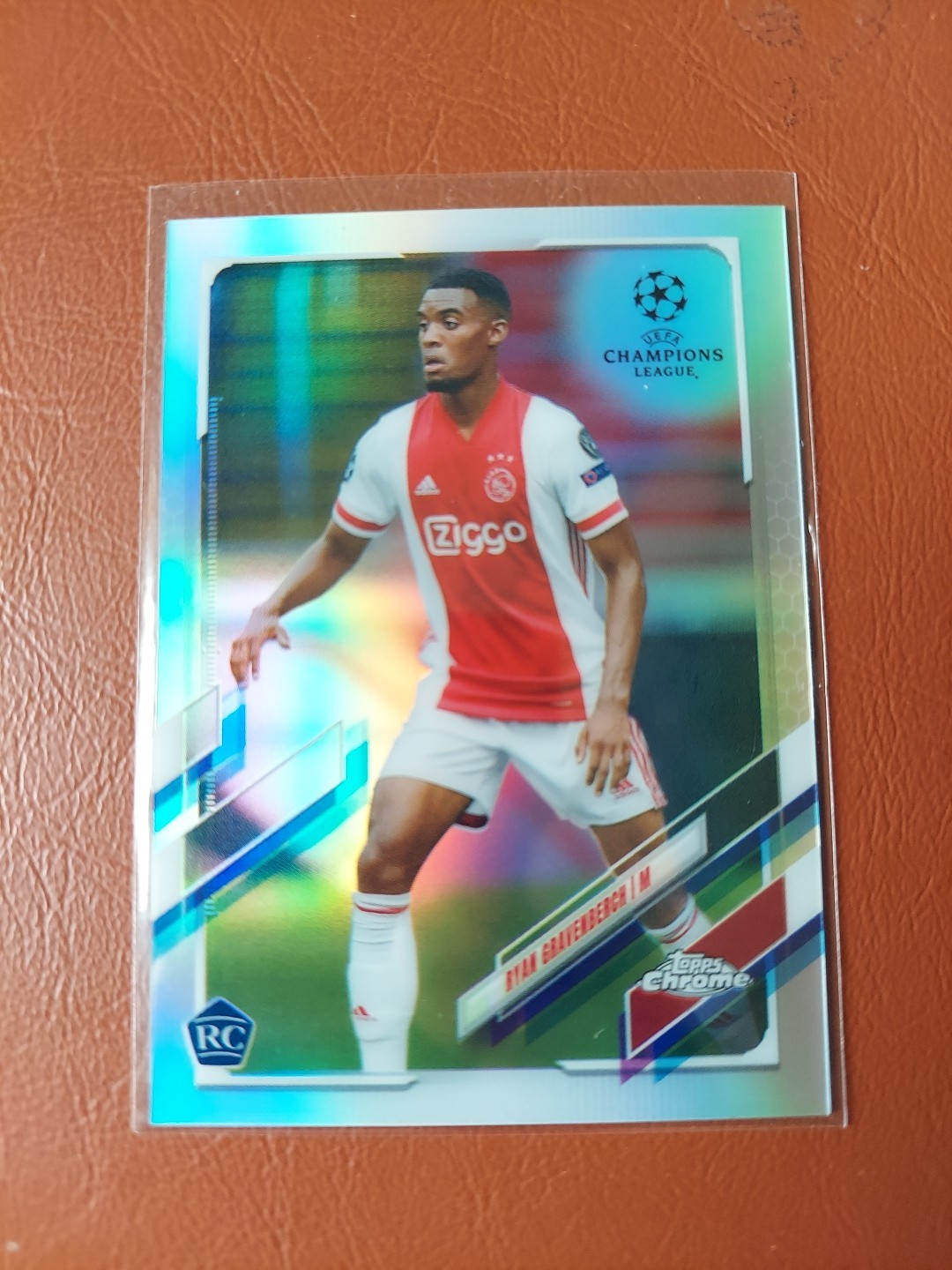 2020 Topps Chrome UEFA Champion's Refractor Ryan Gravenberch Rookie Ajax #98
