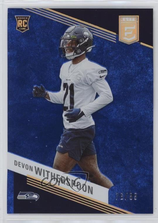 2023 Panini Donruss Elite Rookies Blue 76/99 Devon Witherspoon #133 3hd