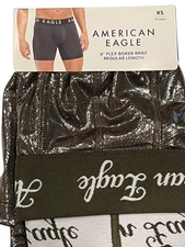 NWT AMERICAN EAGLE Flex 6" Boxer Brief Sz XS-S-M-L-XL Olive Green Shiny #45