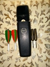 Vintage Halex Feather Darts Set with Original Black Textured Protective Case