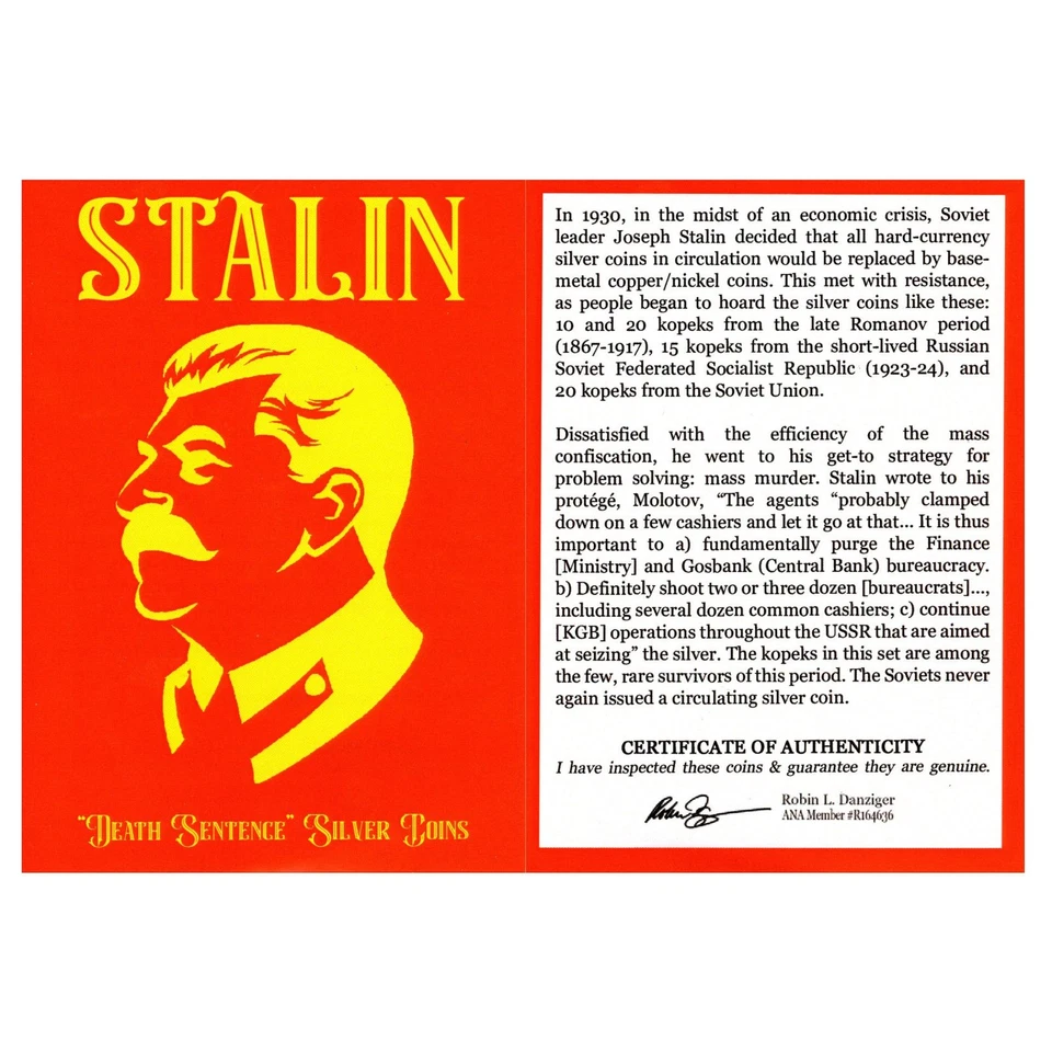 Box of 4 Russian Silver Coins: Stalin's "Death Sentence" Collection 🇷🇺 - Image 3 of 3