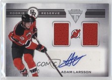 2011 Panini Titanium Rookie Reserve Dual Memorabilia /100 Adam Larsson Auto 2d8