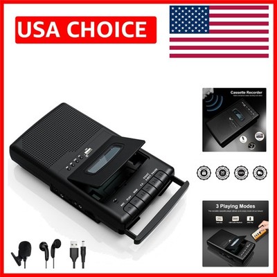 Portable Cassette Player Recorder with Stand-Alone Microphone Converter to USB