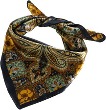 Womens 23.6 inch Satin Silk Feeling Formal Square Neck Scarf Head Hair Wraps Ker