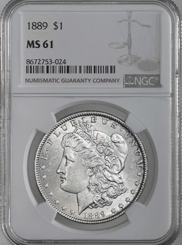 1889-P  $1  MORGAN SILVER DOLLAR  "PHILADELPHIA"  NGC MS61  #8672753-024
