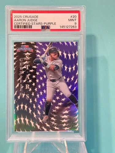 2025 Panini Crusade-Certified Stars Purple-Aaron Judge #20 /149-PSA 9 (Pop 1)