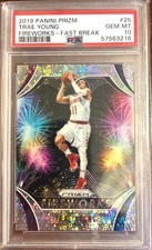 2019 Panini Prizm #25 TRAE YOUNG Fireworks Fast Break Prizm SP PSA 10 HAWKS