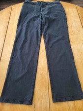 Lee Navy Blue Stretch Relaxed Fit Straight Leg Mid Rise Pants Womens 10M