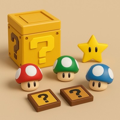 Super Secret Power-Up Pack - Desk Art, Gamer Decor, Retro Collectable, Gift