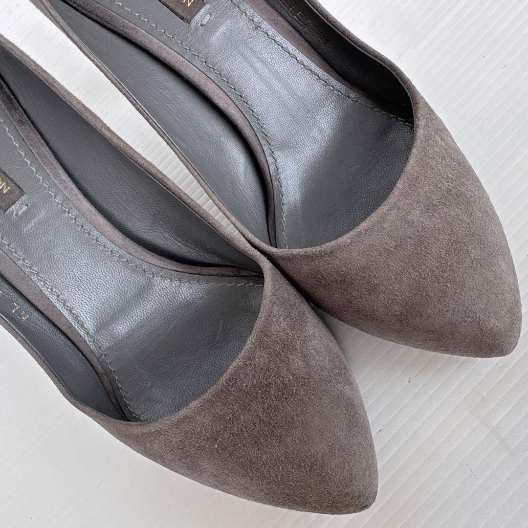 Louis Vuitton Shoes Pumps Heel EU 36.5 US 6.5 Suede Leather Greige Authentic thumbnail 4