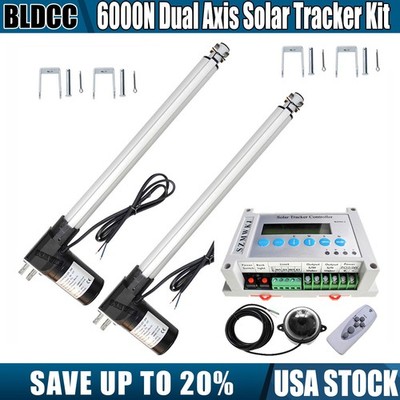 6000N DC 2X18'' Linear Actuator &LCD Controller for Dual Axis Solar Panel Tracker