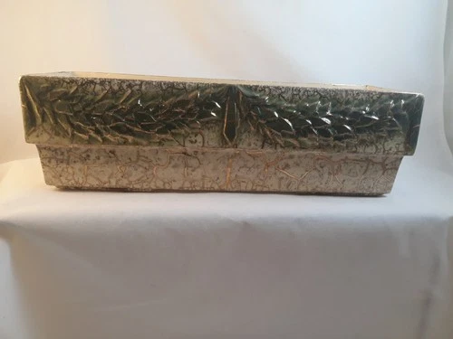 Vintage McCoy Grecian Line 12" Long Planting Dish 1956 24 K Gold Trim