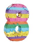 Blue Panda Small Number Eight Piñata Rainbow 8th Birthday