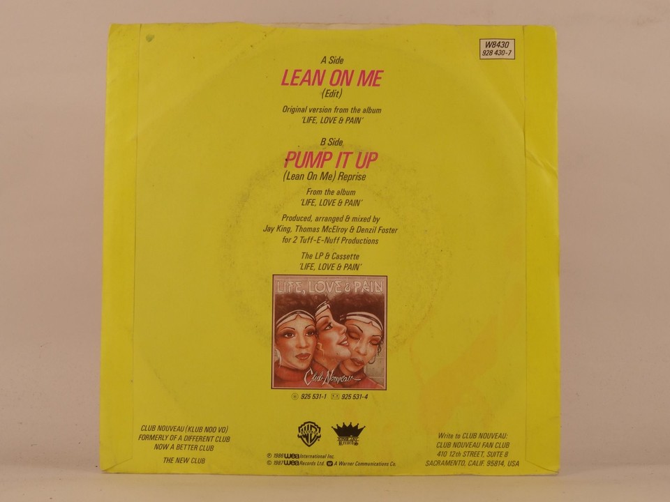 CLUB NOUVEAU LEAN ON ME (6) (137) 7
