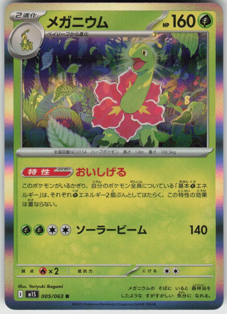 Meganium 005/063 Rare Mega Symphonia Pokemon Japanese Holo Near Mint