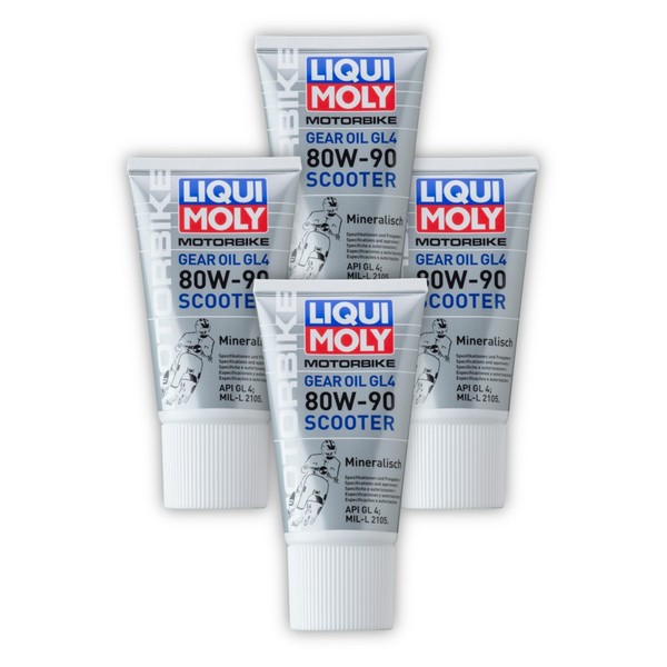 4X GetriebeöL Liqui Moly 1680 Motorbike Gear Oil (GL4) 80W-90 Scooter 150 Ml-image