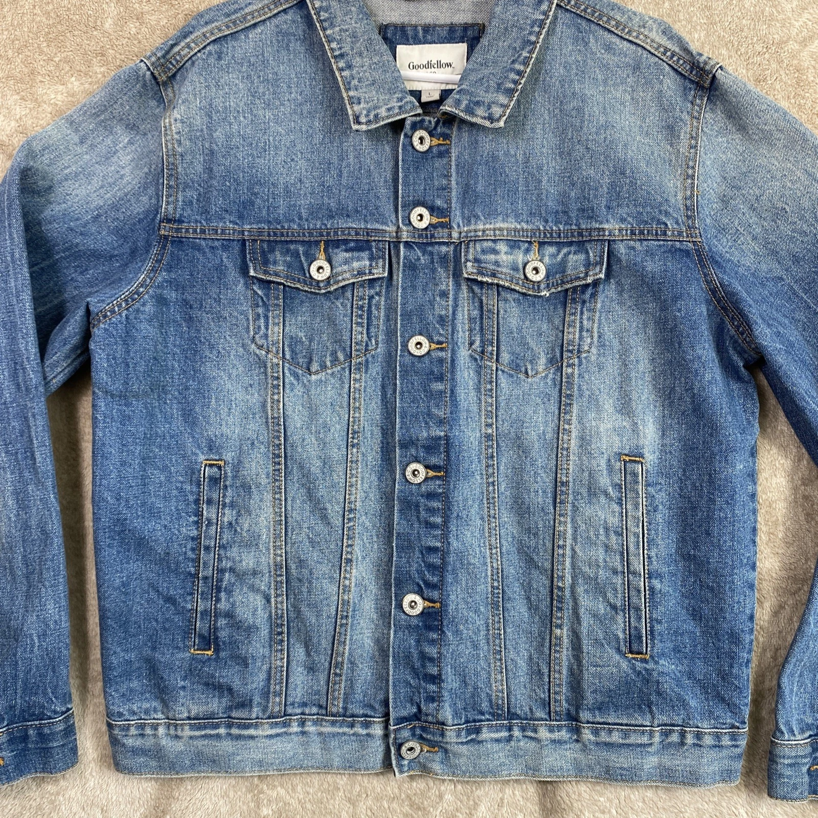 Mens Scream Movie Horror Custom Denim Jacket Blue Large GhostFace Halloween - product detail image 5