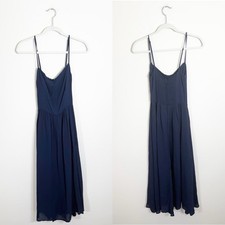 Reformation Rosehip Midi Dress Navy Blue Size 6 Sundress Pockets