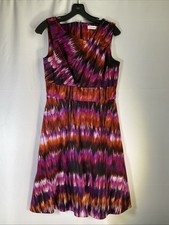 Calvin Klein Womens Dress Pleated Multi Color Size-6 #0188