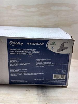 PROFLO PFWSC3017ZBN Centerset Faucet, 1.2 GPM w/ Pop-Up Drain - Brushed Nickel