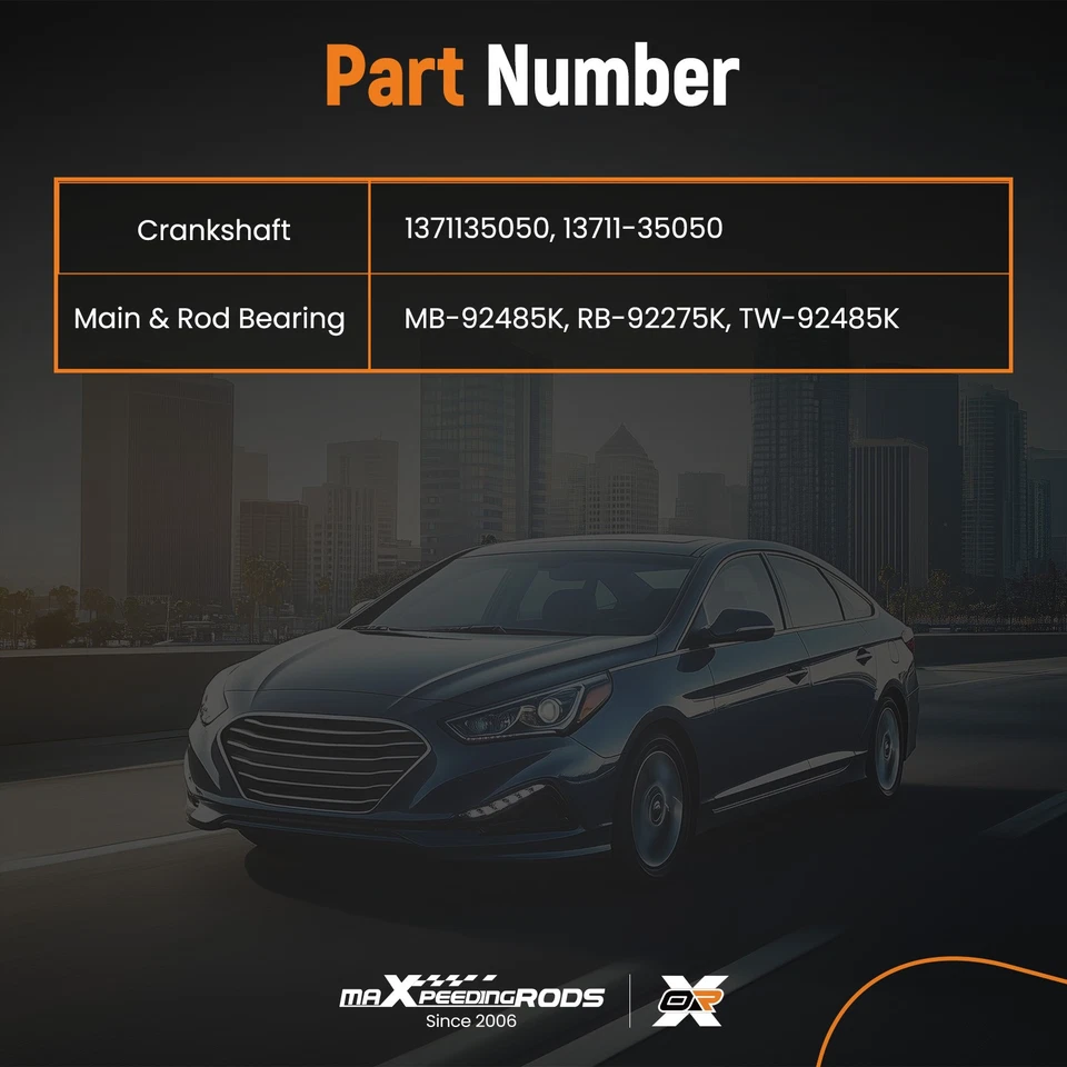 Crankshaft + Main & Rods Bearings For Toyota Celica Pickup 22RE 2.4L 13711-35050 - Image 3 of 4