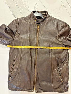 Vintage Cafe Racer Leather Motorcycle Jacket Brown Talon Zip Men