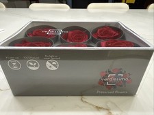 Verdissimo Red Preserved Roses, 6-Count for Wedding Floral Arrangements