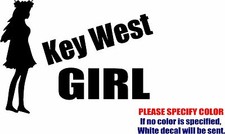 Key West Girl Graphic Die Cut decal sticker Car Truck Boat Window Bumper 12"