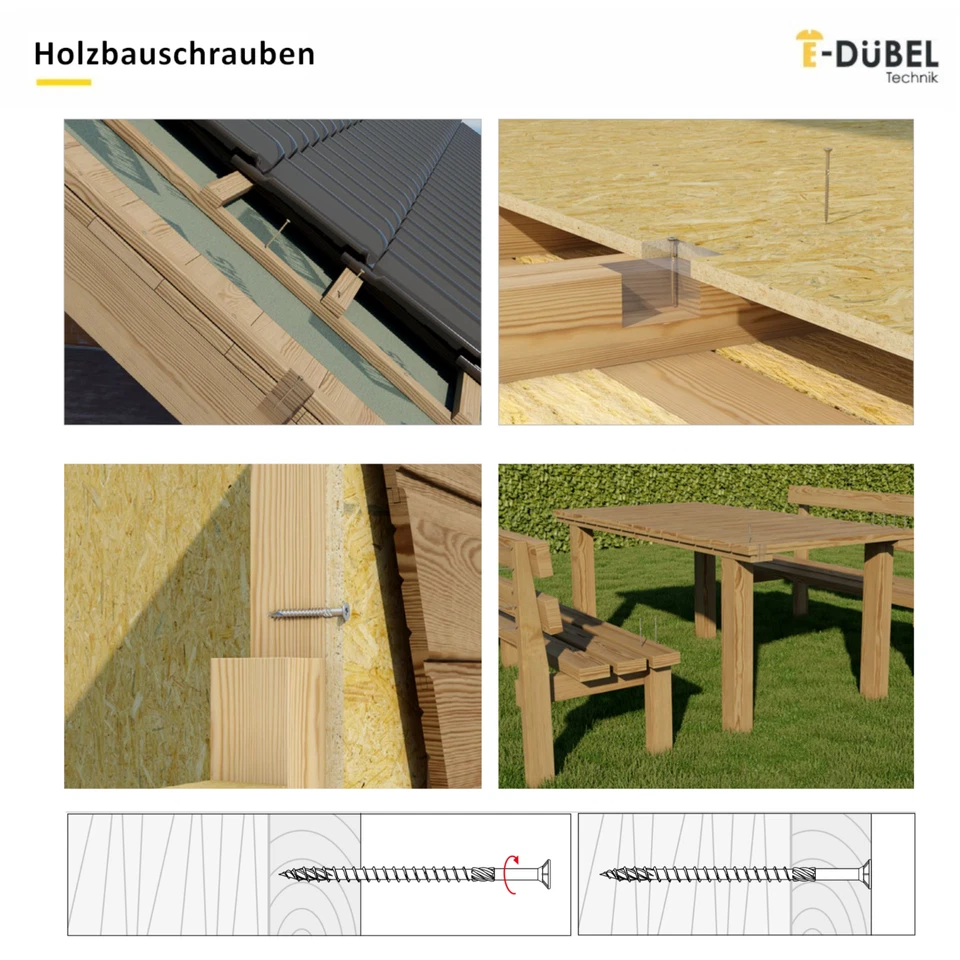 Holzschrauben Spanplattenschrauben Holzbauschrauben Konstruktionsschrauben Torx - Bild 4 von 4