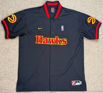Nike Vtg NBA Atlanta Hawks Rewind 88 Shooting Warmup Shirt Size Large