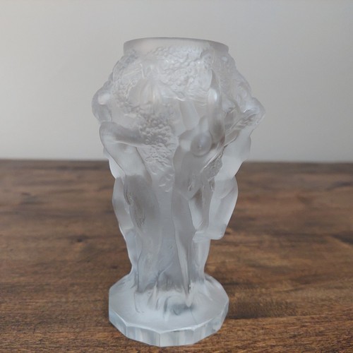 Art Deco Bohemian Frosted Glass Desna Nude Schlevogt Hoffmann Bacchantes Vase - Picture 5 of 7