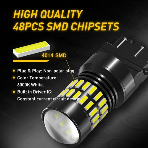 3157 3047 Luz de respaldo trasera Bombilla LED blanca para GMC 1500 2500 2003-2013 - Imagen 5 de 12