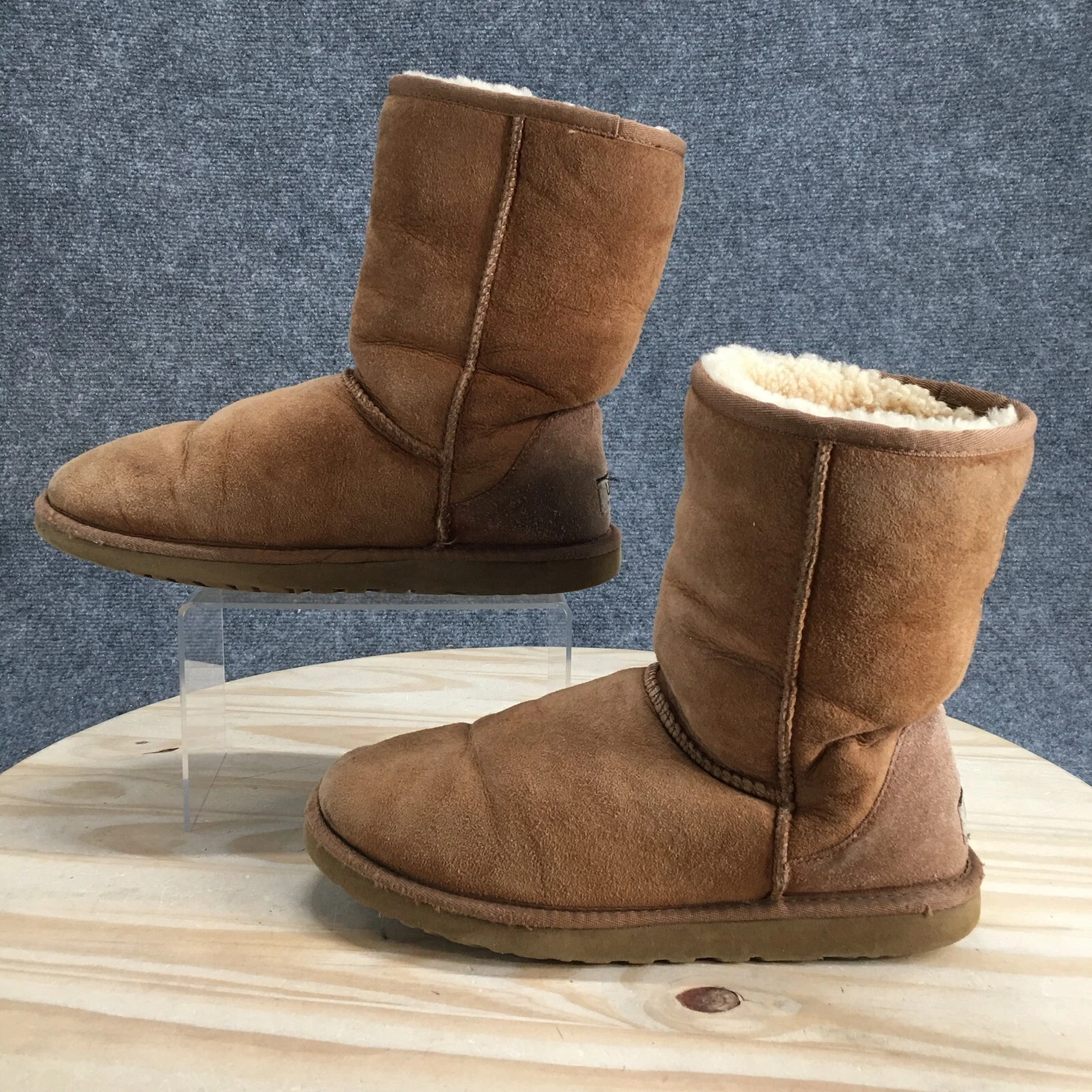 Stivali UGG donna 9 classici corti shearling marrone pull on caviglia ballerine SN 5825