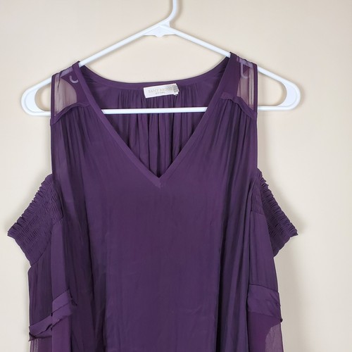 Camicia a tracolla Ramy Brook viola Faretta collo a V freddo taglia small - Foto 2 di 7
