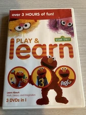 Elmo/Sesame Street Play & Learn Triple Feature (DVD) Math Literacy & Imagination