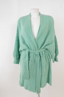 American Vintage Damen Strickjacke Strickmantel Cardigan Gr. TU One Size Türkis
