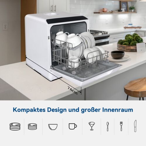 YUSING Tischgeschirrspüler 5L Mini Geschirrspüler Spülmaschine 46 cm Freistehen - Bild 4 von 9