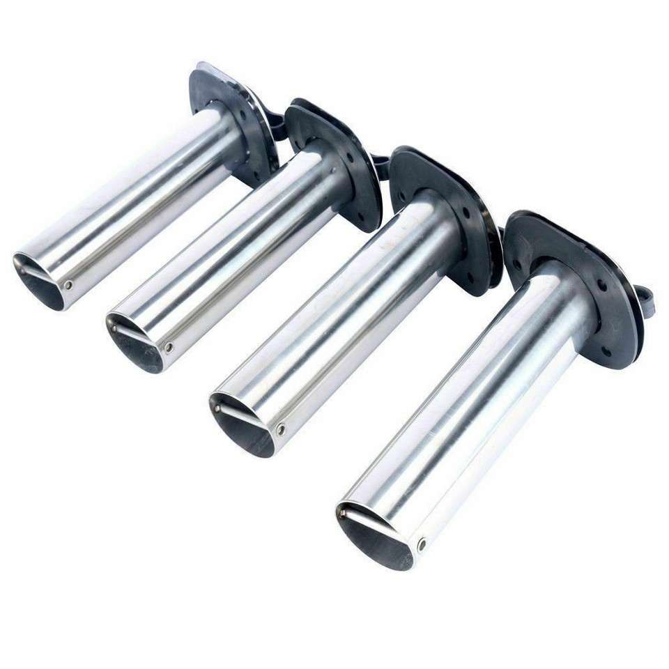 Boat Rod Holder Set Of 4 Stainless Steel 90-Degree Flush Mount Rod Holders For Boat, Truck, RV, Or Kayak Fishing Rod Holder Horizontal Boat Rod Holder Set Of 4 Stainless Steel 90-Degree Flush Mount Rod Holders For Boat, Truck, RV, Or Kayak Fishing Rod Holder Horizontal