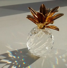 Rare Retired Swarovski Crystal Small Gold Pineapple 012726